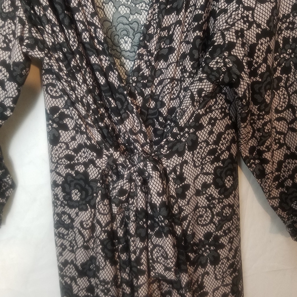 Rene Rofe Lace Print Tie Front Robe - Picture 4 of 6